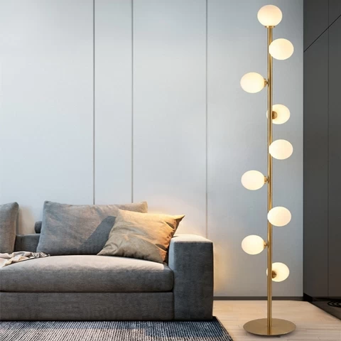 Modern minimalist light luxury post-modern bedroom living room lamp art designer glass floor lamp
