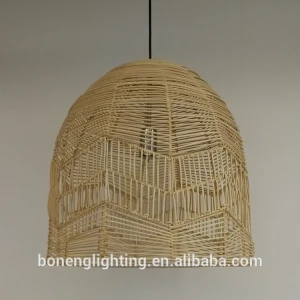 modern natural grass indoor decoration lighting hand made rattan pendant light