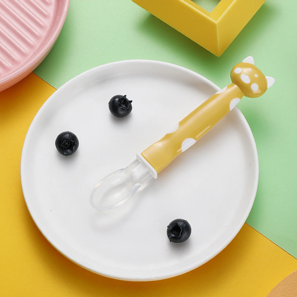 Multi Colors Dropshipping Baby Silicone Spoon Soft Head Spoon Baby Soup Spoon