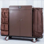 multi-functional housekeeping cart high quality hotel housekeeping trolley steel room service trolley