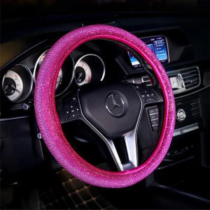 Multicolor Diamond 13 Inch Women Rhinestone Steering Wheel Cover For Car