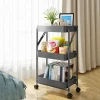 Multifunction Easy Assembly 3-tiers Metal Trolley Storage Cart