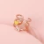 Import Multilayer Flower Open Finger Ring Rose Gold Plated Heart Butterfly Adjustable Finger Ring from China