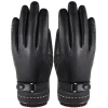 N427 Winter PU Touch Screen gloves Waterproof Thermal Gloves Cycling Outdoor Leather gloves mittens for men women