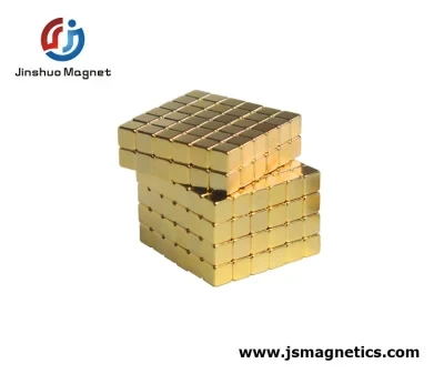 N52 Gold Coated Coated Square Neodymium Magnet NdFeB Magnet Cube Block