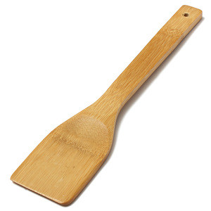 Natural kitchen bamboo cooking utensils durable slotted scoop