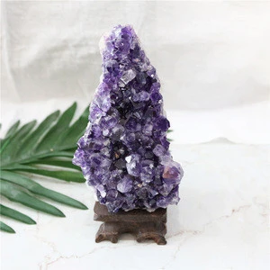 Natural Raw Dark Purple Quartz Crystal Amethyst Geode Cluster For Crystal Crafts