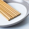 Natural reusable organic drinking bamboo straw set with custom logo brush wooden drinking straw