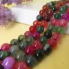 Natural tourmaline lines agate loose beads stones for jewelry making