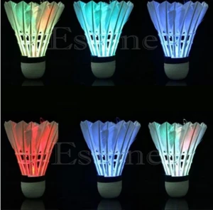 New 4Pcs for Lighting Badminton Birdies Dark Night Colorful LED Shuttlecock Hot Sale