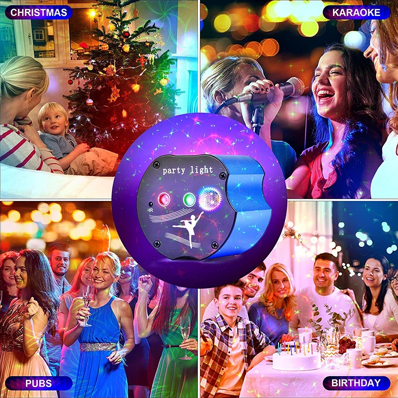 New Arrival Portable DJ Disco Stage Laser Light with Remote Control Sound Activated LED Projector RGB 48 Patterns Party Light