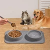 New Arrival Stainless Steel Travel Portable Lick Pads Reusable Silicone Dog Food Mat Slow Feeder Dog Licking Bowls Suction Cups