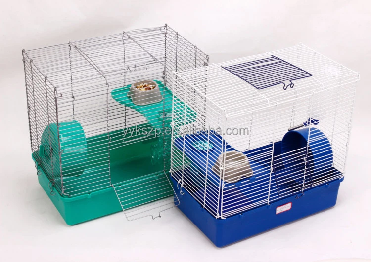 new arrival two floors plastic metal wire hamster cage with toys