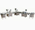 New condition automatic liquid  pneumatic piston filling capping labeling machine packing line