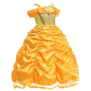 New cosplay performance clothing beauty and beast word collar dress skirt Halloween Childrens Day costumes