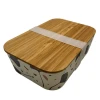 New creative customize logo lunch box portable bamboo fiber lunch box
