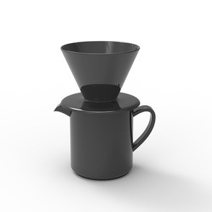 New design black and white ceramic coffee dripper filter and pot