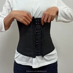 New Design Hook and Zip Double straps Detachable Latex Waist Trainer Corset Shaper Belt