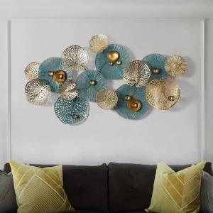New Design Large Size 3d Home Metal Hanging Ornament Lotus Leaf Metal Wall Art Decoration decor