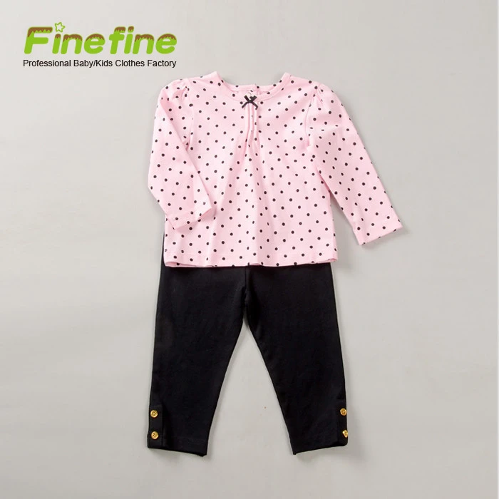 New Fashion Baby Girl Winter Clothes with Lacework Customize Baby Clothing Set 3pcs with Pockets