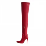 New High Women Boots High Heel Winter Shoes Woman Leather Over The Knee Boots Lady Punk Boot Black Dress Shoe