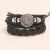 Import New Jewelry Retro Woven Black Leather Bracelet Diy Suit Playing Card Pattern Mens Accessory Bracelet from China