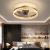 Import New Luxury Crystal Coffee Gold Ceiling Fan Blades Exposed With LED Light from China