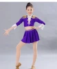 New  lycra  long sleeve dance costumes jazz leotard dress  for kid performance wear
