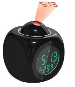 New multi-function projection alarm LED 7color projection alarm clock voice projection clock