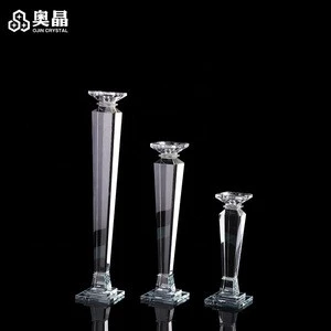 New Products Wedding Decorative Long-stemmed Tall Crystal Glass Candle Holder