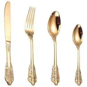 New Royal Wedding Flatware Set Reusable Metal Food Grade 18/10 Stainless Steel Cutlery Set
