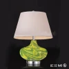 New special base fancy landscape painting gourd metal and glass table lamp