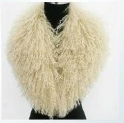 New type white tibet sheep fur shawl 70cm * 40cm big size fashion wool fur cape