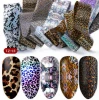 Newest high quality nail art foil 10 sets of Colorful laser star stickers nail transfer foil Popular Colorful Star Pattern Nail