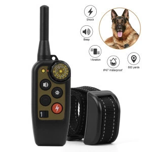 Newest Pet Trainer  Waterproof 500m Remote Electric Control Pet Dog Training Shock Collar for 1/2 dogs