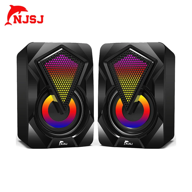NJSJ mini portable speaker with colorful LED light