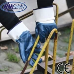 NMSHIELD Custom Chemical Resistant Nitrile Gloves Waterproof Jersey Heavy Duty Work Gloves Safety Oil and Gas Glove Cleaning