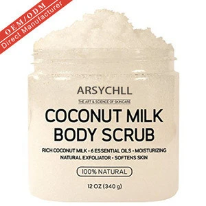 OEM Natural Organic Moisturizing Skin Whitening Body Scrub with  Coconut