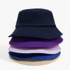 OEM Solid Color Bucket Hat Custom Embroidery Plain Fisherman Hat Logo Design Unisex Cotton Wide Brim Blank Bucket Cap Beach Cap