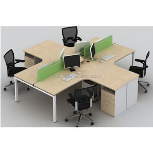 Open Space Office Computer Desk Furniture Face To Face Workstations 4 Seater Office Desk