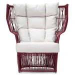 Outdoor Furniture High Back Armchair PE Rattan Dining Set With Coffee Table New Style