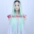 Import Overnight Delivery Synthetic Hair Long Straight Two Tone Ombre Light Green Machine Made Full Wig 100% Modacrylic Fiber from China