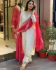 Pakistani 3 Piece Long Flared Kurti Pant with Dupatta Set For Women Indian designer Salwar Kameez Readymade Festive Party Ethnic