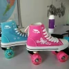 Patented Bracket Adult Children Fitness Skates Shoes LED Wheels Quad Roller Skates for Kids Boys Girs