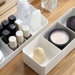 plastic Jewelry Display Box Stackable Bathroom Vanity Countertop Storage Cosmetic Organizer Box