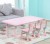 Plastic material adjustable kids table and chair set for home kindergarten use