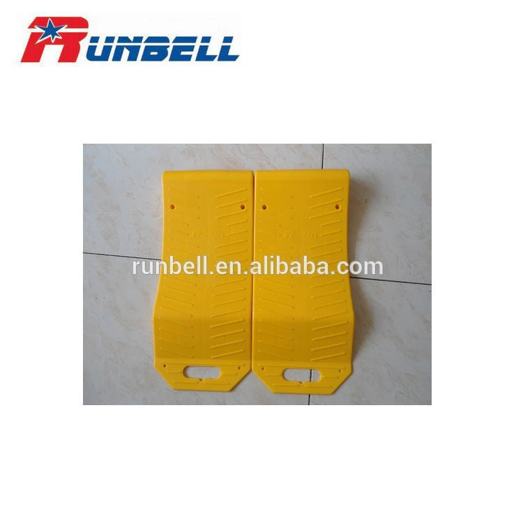 plastic yellow tyre saver wheel chock for caravans and trailers