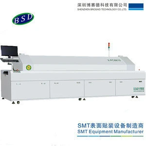 PLC precision control reflow soldering machine,reflow oven for fix the components on PCB, led lights making first step equipment