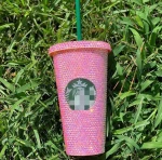 Pop Christmas Gift for Family Unique Bling bling rhinestone cup gem colored beverage coffee bottle OEM customer design