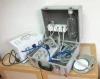 Portable dental unit hot sale, stainless dental portable unit with weak suction system,2 handpiece tube